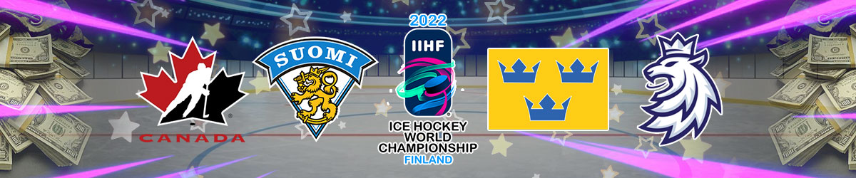 2022 IIHF World Championship logo, Finland, Canada, Czech Republic national ice hockey team badge Sweden national ice hockey team badge