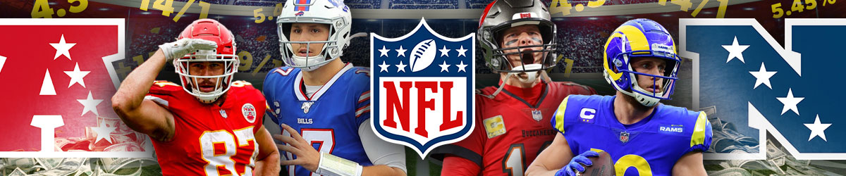 NFL logo, AFC logo, NFC logo, NFL players