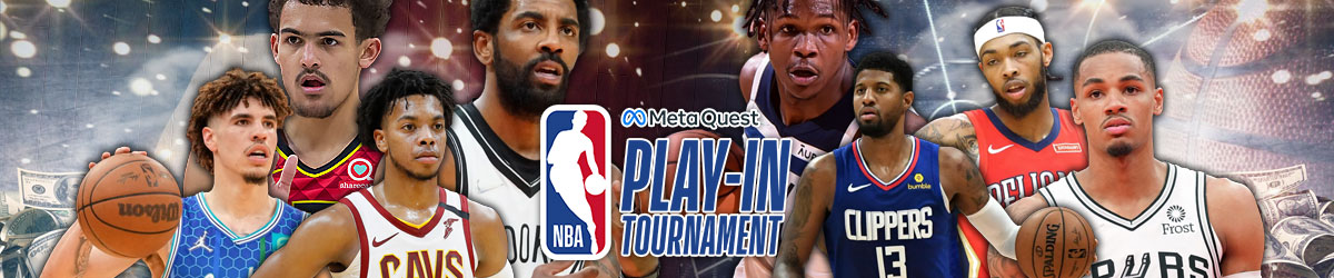 NBA Play-In Tournament logo, NBA background, NBA players