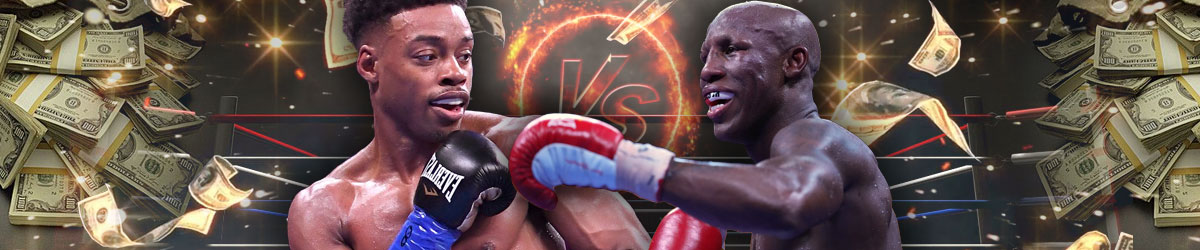 Errol Spence vs. Yordenis Ugas facing off, money
