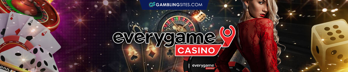 Poker Cards and Casino Chips, Roulette Wheel, Live Dealer, Everygame Logo