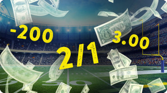 Different Betting Odds Floating Around, Money Flying, Football Field