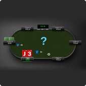 Online poker table with only the blinds active