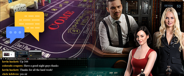 Craps Live Dealers Next to Craps Board Table