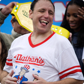 Joey Chestnut in Nathan's t-shirt