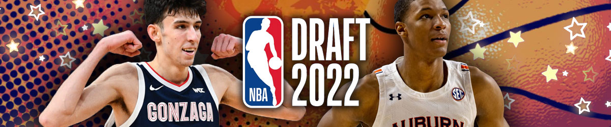 2022 nba draft graphic centered with chet holmgren to left and jabari smith jr to right