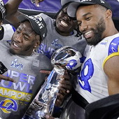Rams celebrating Super Bowl 56 victory