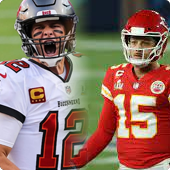 Collage of Tom Brady and Pat Mahomes