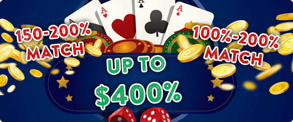 150-200% Match Deposit, 100%-200% Match Text, Casino Poker Caards