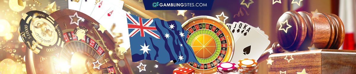 Judge's Mallet, Australian Flag, Casino Roulette, Legal Casinos in Australia