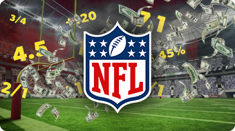 NFL Logo With Betting Odds and Money