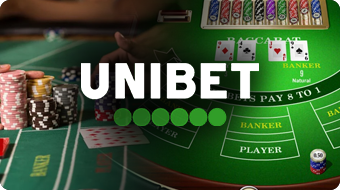 Live Dealer Baccarat With Unibet Logo