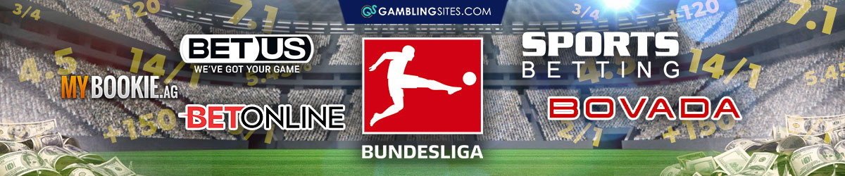 Top Bundesliga Betting Sites, BetUS Logo, MyBookie.ag Logo, BetOnline Logo, SportBetting Logo, Bovada Logo