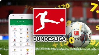 Bundesliga Logo, Mobile Phone Showing Bundesliga Betting