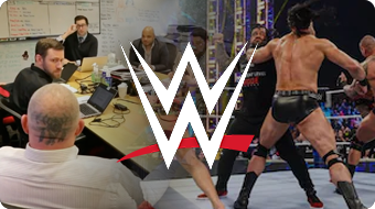 WWE Logo, Live WWE Match, WWE Writers Table
