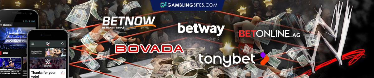 Additional Betting Sites for WWE, BetNow Logo, Betway Logo, BetOnline Logo, Tonybet Logo, Bovada Logo