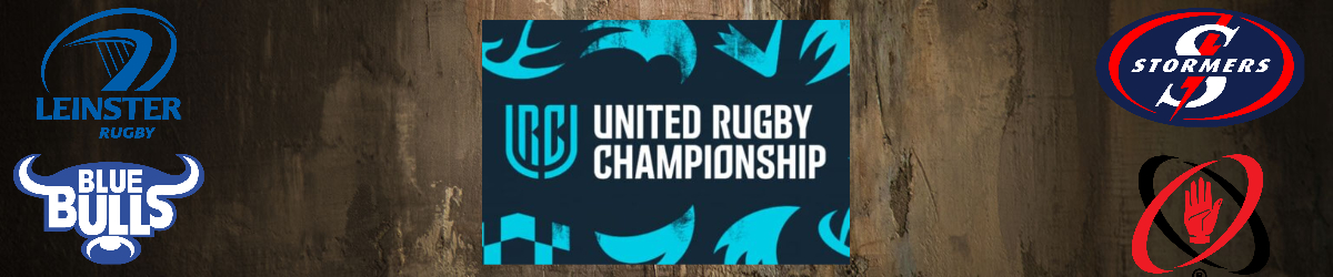 United Rugby Championship logo. rugby logos in left all 4 corners