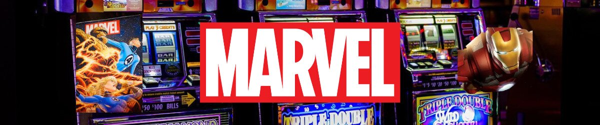Marvel logo, slots