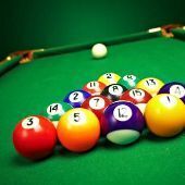 Balls on a pool table