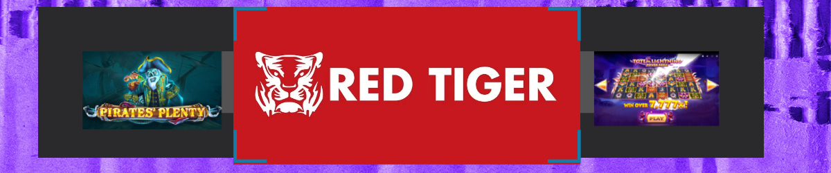 Red Tiger logo in the middle accompanied with popular games