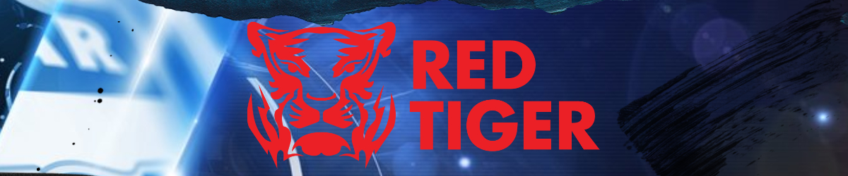 Red Tiger logo with blue background