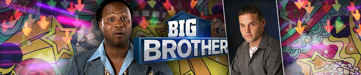 Big Brother logo centered with Lawon Exum on left and Jacob Heald on right