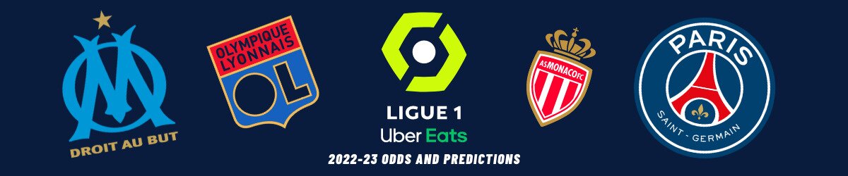 Ligue 1 2022-23 Odds and Predictions, Marseille, Lyon, Monaco, PSG logos