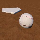 Baseball next to base