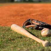 Bat on baseball field