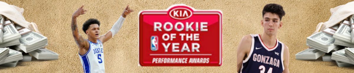 Rookie of the Year logo, Paolo Banchero and Chet Holmgren