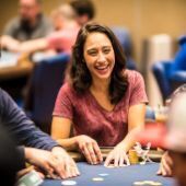 Person mingling while gambling
