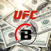 UFC and Bellator logos over money