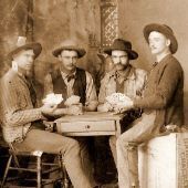 Wild West men playing poker