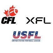 CFL, XFL, and USFL Logos
