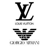 Louis Vuitton and Giorgio Armani logos