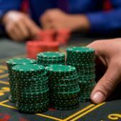 Poker chips stacked