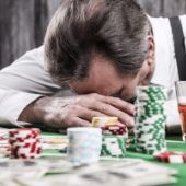 Man with gambling addiction