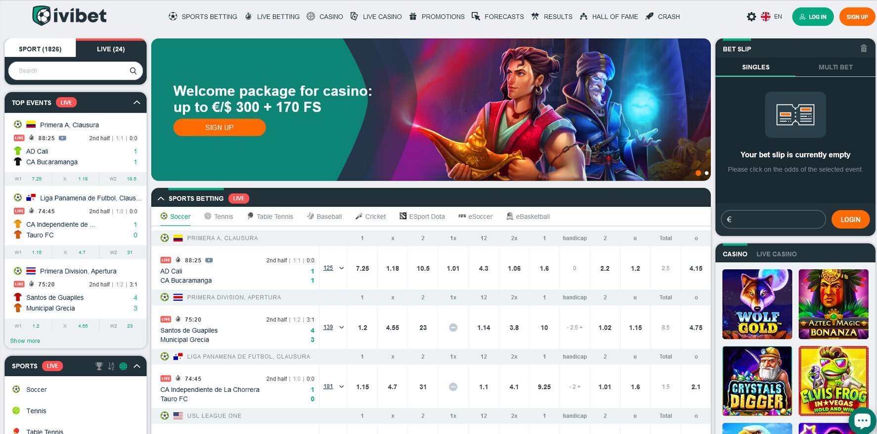 Homepage of Ivibet