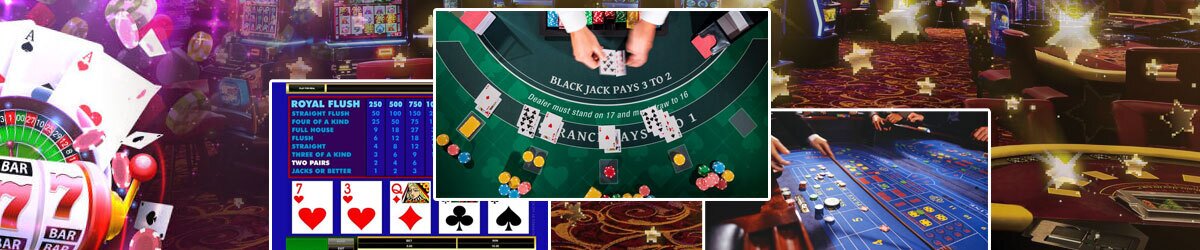 Casino games with the best odds with imagery from Video Poker, Blackjack, Caps