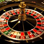 Roulette wheel in casino