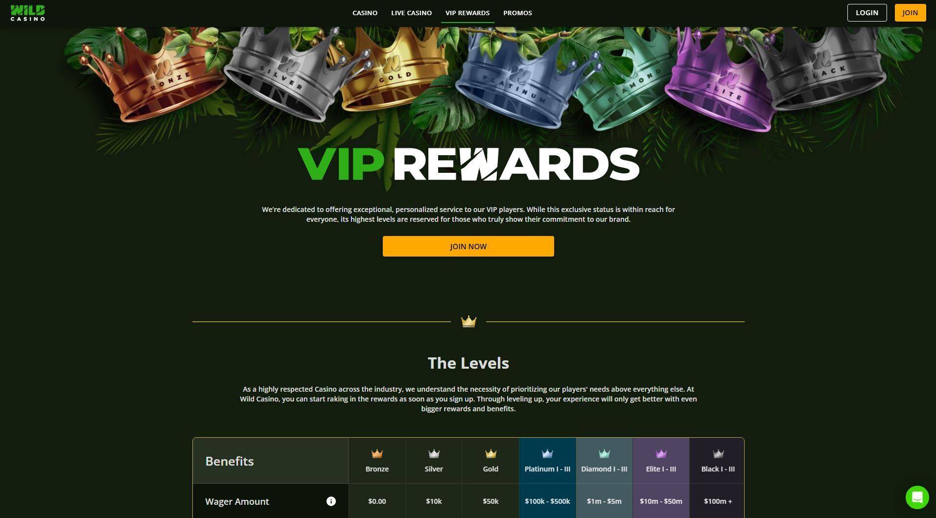 wild casino vip rewards
