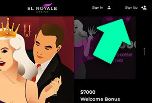 El Royale Sign up Step 1