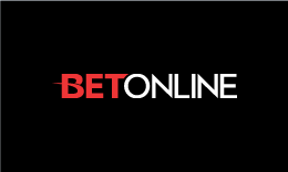 BetOnline logo, red and white text on a black background