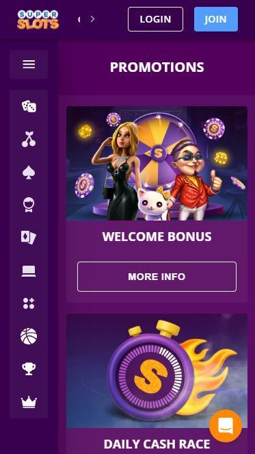 super slots promotions mobile