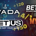 Easy Sports Betting Sites to Deposit at like Bovada, BetUS, MyBookie, and BetNow surrounded by odds and generic images of sports players