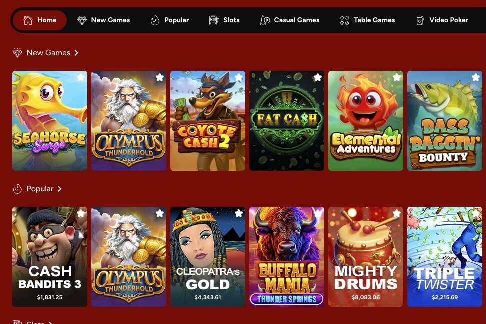 Everygame Casino Games Lobby Screenshot
