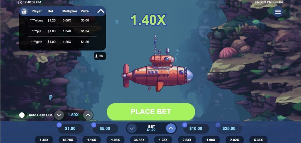 Under Pressure Crash Game Screenshot