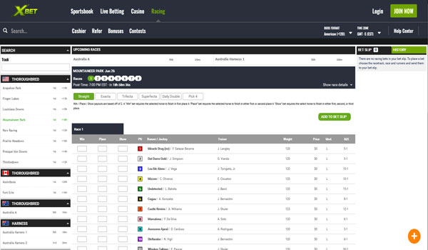 XBet Racebook