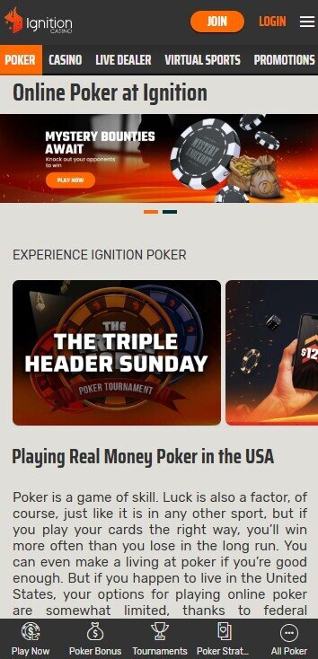 ignition casino poker mobile