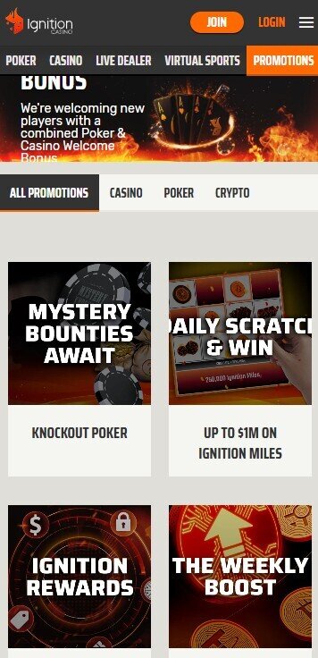 ignition casino promotions mobile